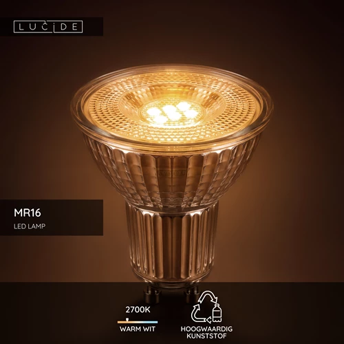 Lucide MR16 - Led lamp - Ø 5 cm - LED - GU10 (MR16) - 1x5W 2700K - Transparant - USP
